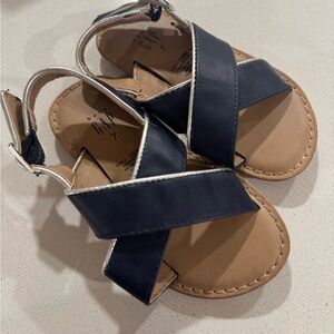 GAP Kids Blue and Tan Crisscross Sandals